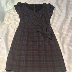 Allen B. By Allen Schwartz Dark Checkered Midi Dress